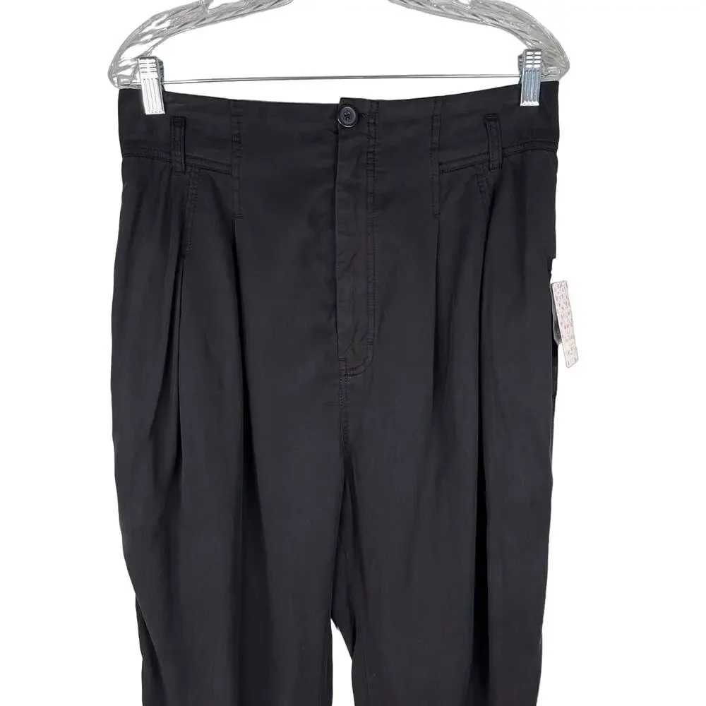 Free People Run Wild High Waist Balloon Pants Black 12 New